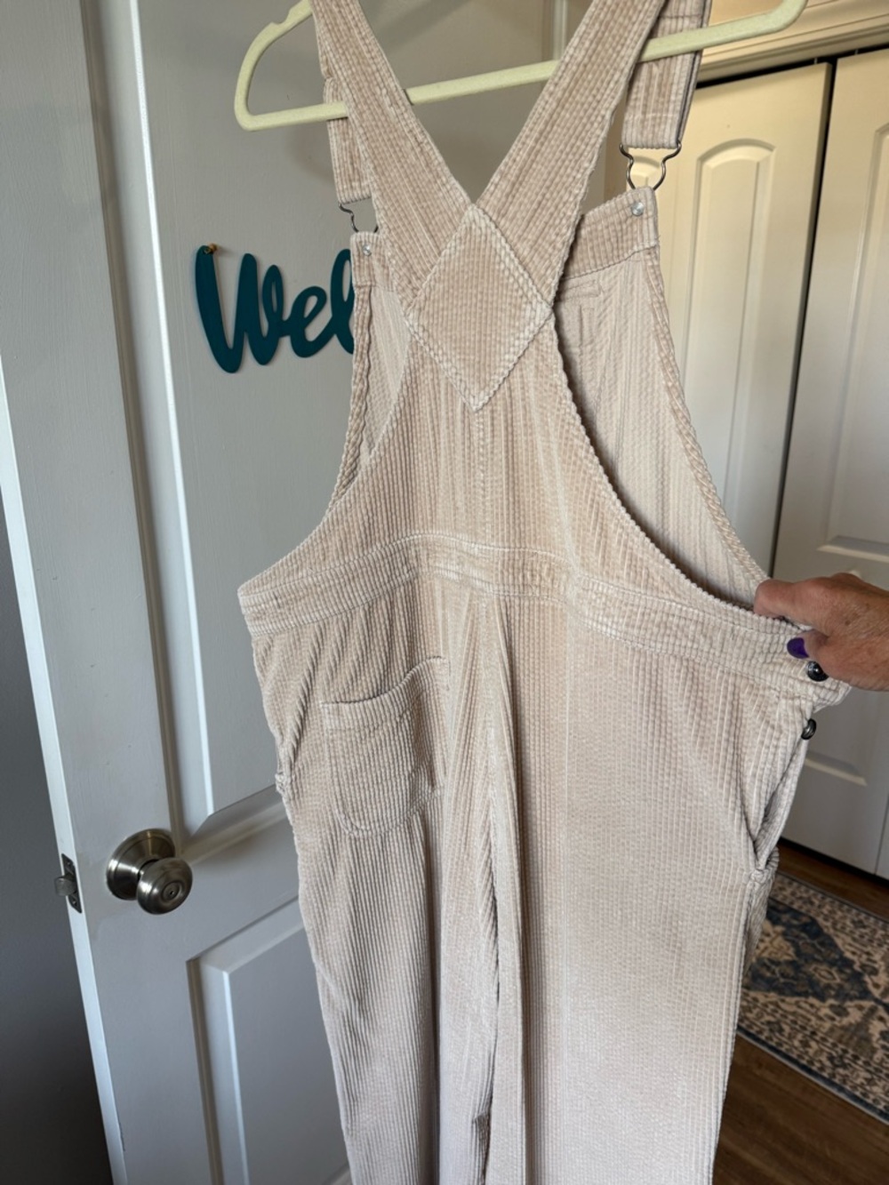 Chadwicks Neutral Beige Corduroy Wide wail overalls - Picture 6 of 6